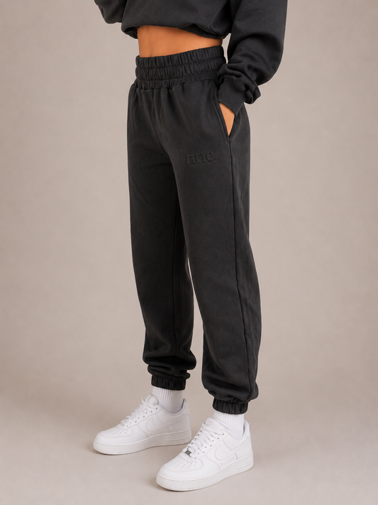 Unisex Cuffed Trackpant - Washed Black