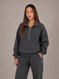 Unisex 3/4 Zip - Washed Black