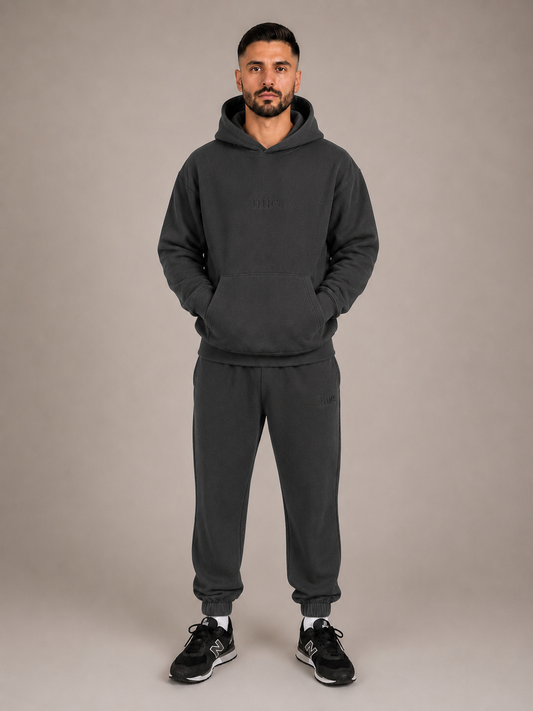 Unisex Cuffed Trackpant - Washed Black