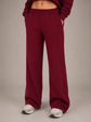 Womens Wide Leg Trackpant - Burgundy