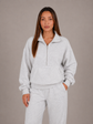 Unisex 3/4 Zip Sweater - Light Grey