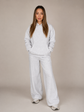Womens Wide Leg Trackpant - Light Grey