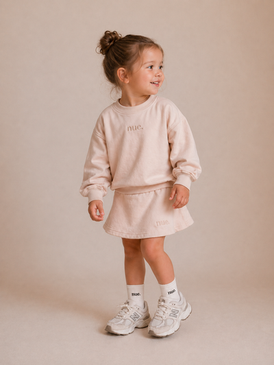 Sweater & Skort Set - Blushed Cream