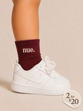 Kids Crew Socks - Burgundy