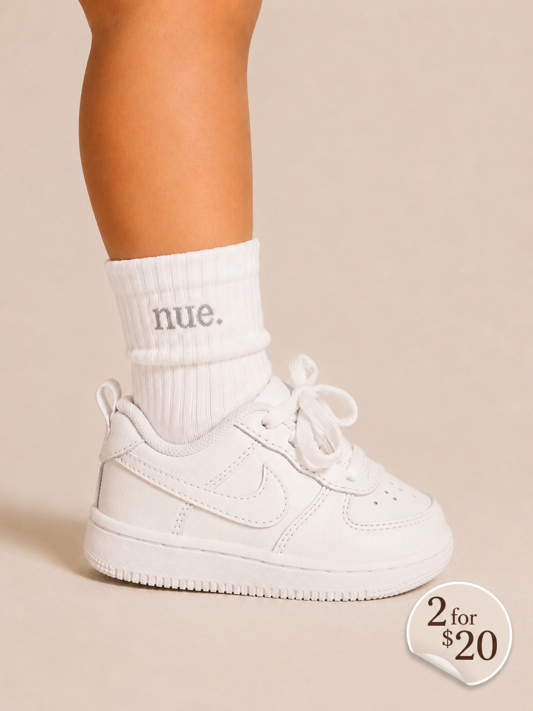 Kids Crew Socks - White